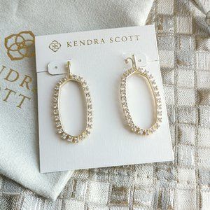 Kendra Scott Elle frame Crystal Earrings Gold